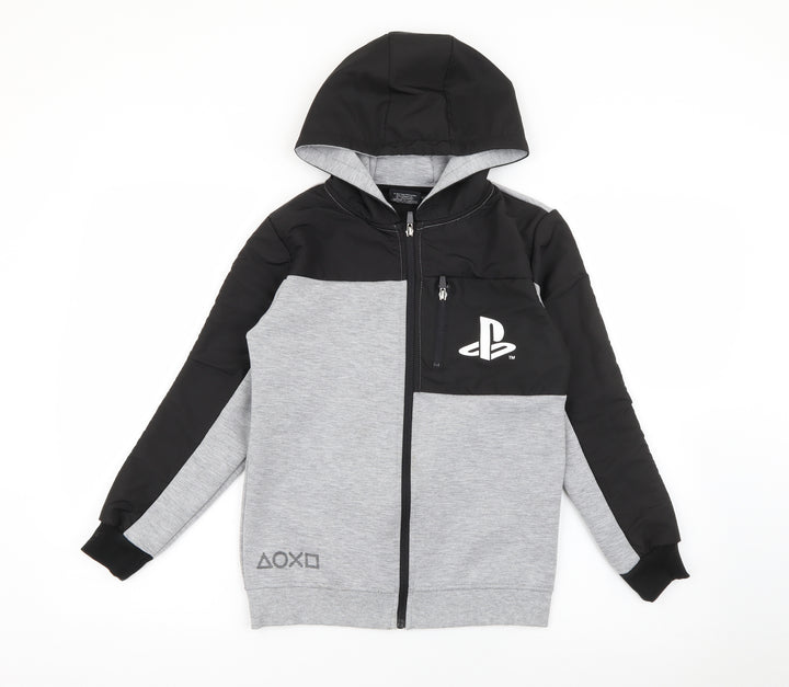 Primark Boys Grey Polyester Full Zip Hoodie Size 10-11 Years Zip - Playstation