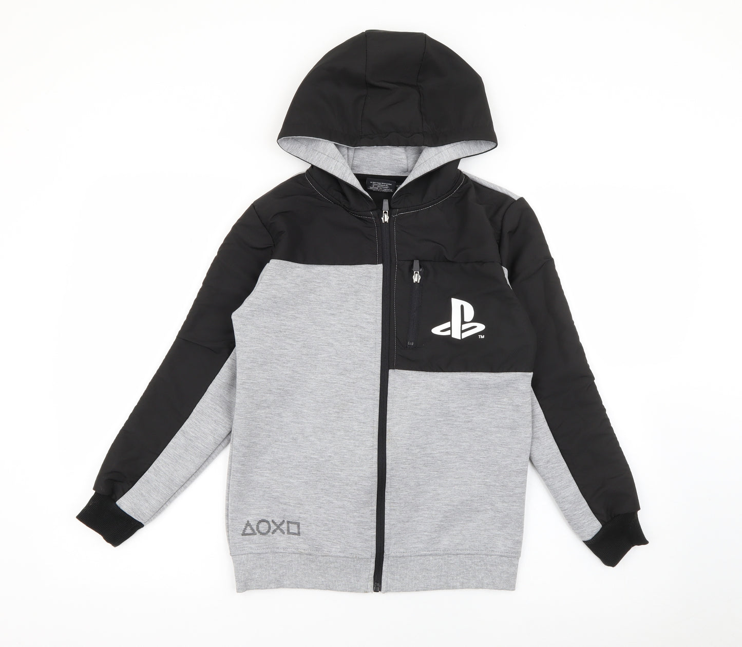 Primark Boys Grey  Polyester Full Zip Hoodie Size 10-11 Years  Zip - Playstation