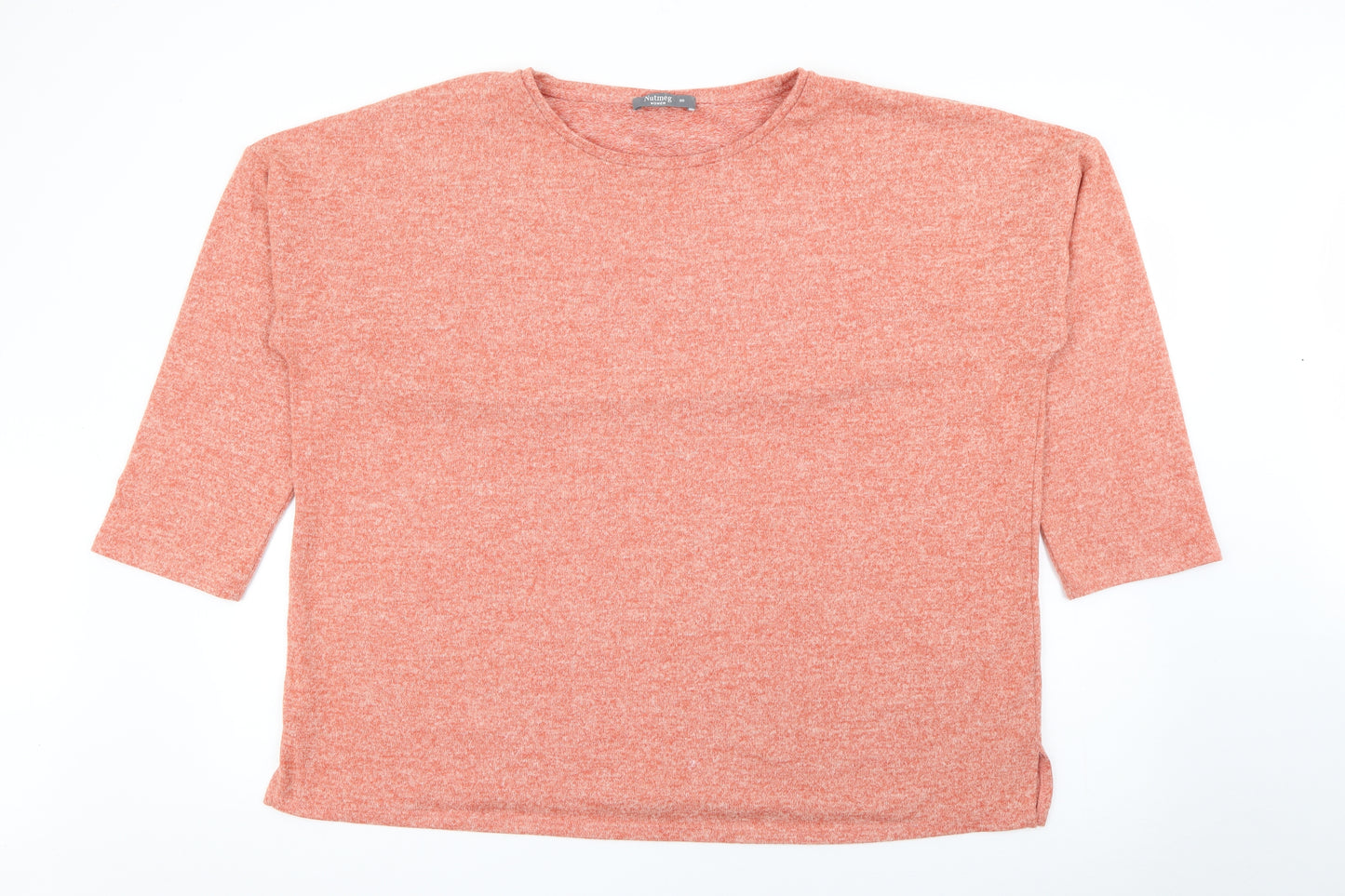 Nutmeg Womens Orange Crew Neck  Polyester Pullover Jumper Size 20
