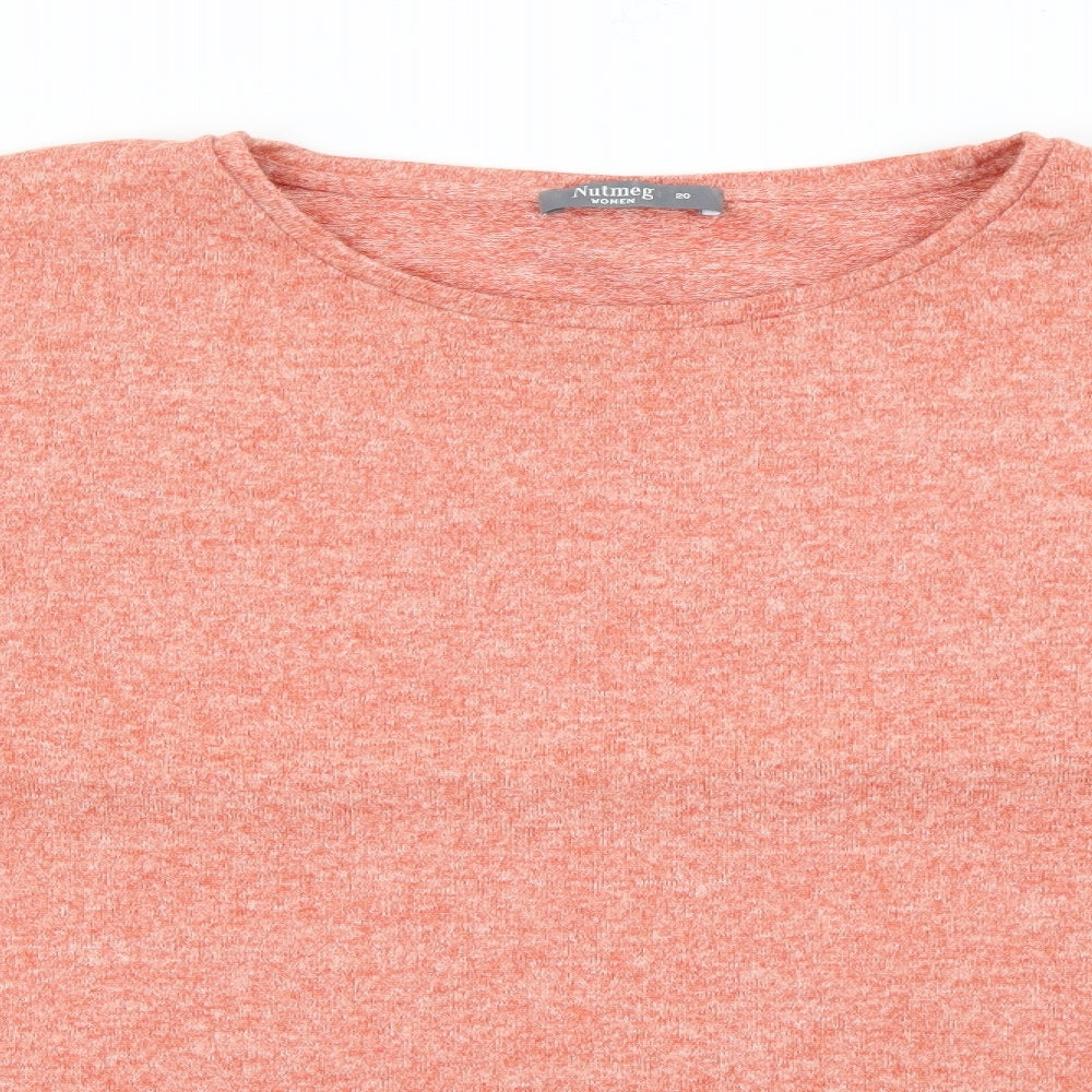 Nutmeg Womens Orange Crew Neck  Polyester Pullover Jumper Size 20
