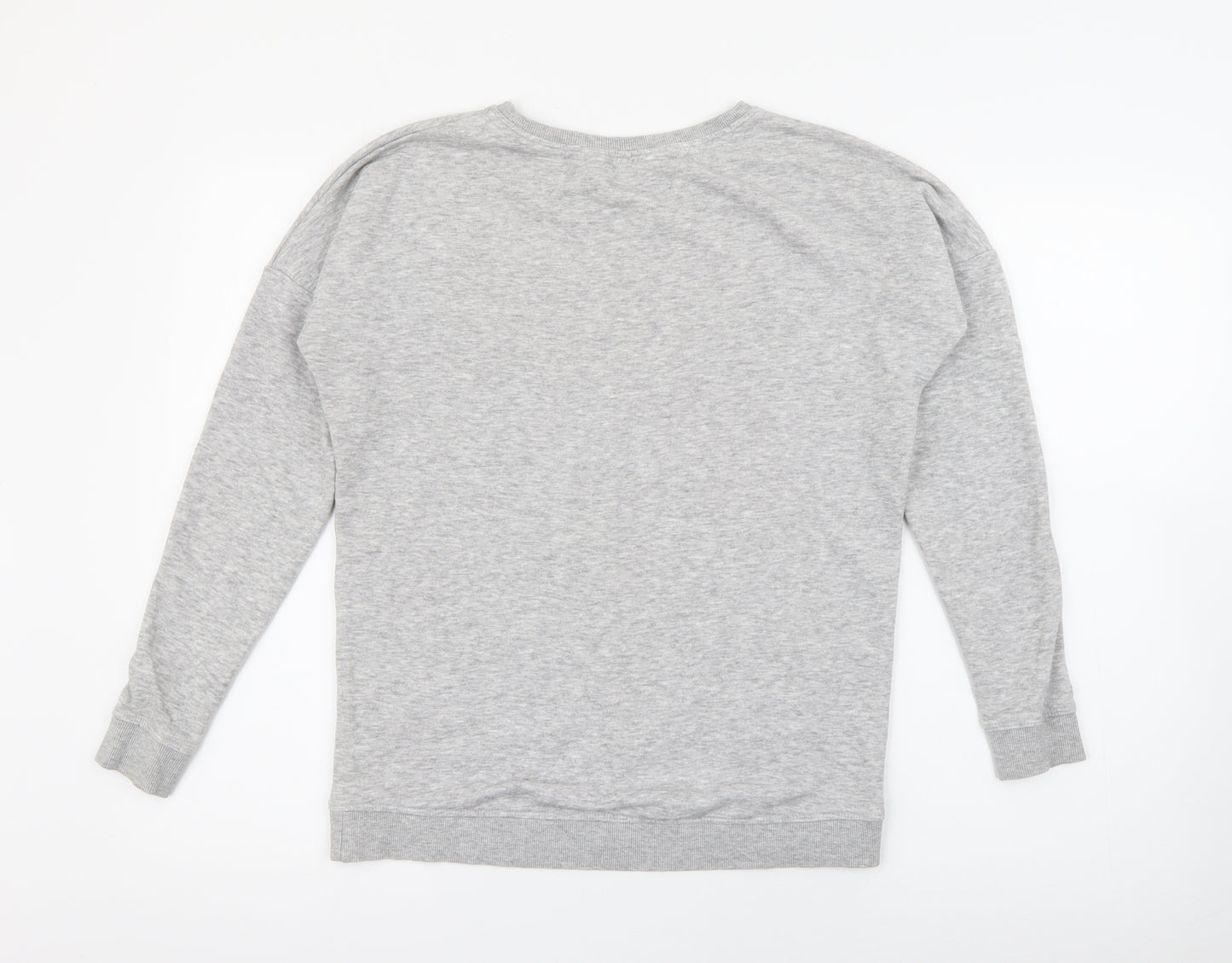 New Look Womens Grey Crew Neck  Cotton Pullover Jumper Size 8