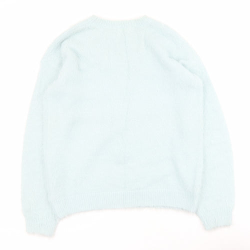 F&F Girls Blue Roll Neck  Polyamide Pullover Jumper Size 13-14 Years  Pullover - Unicorn