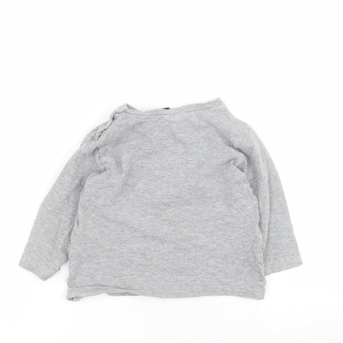 Henk Baby Grey  Cotton Pullover T-Shirt Size 12 Months Round Neck Snap - Gaming