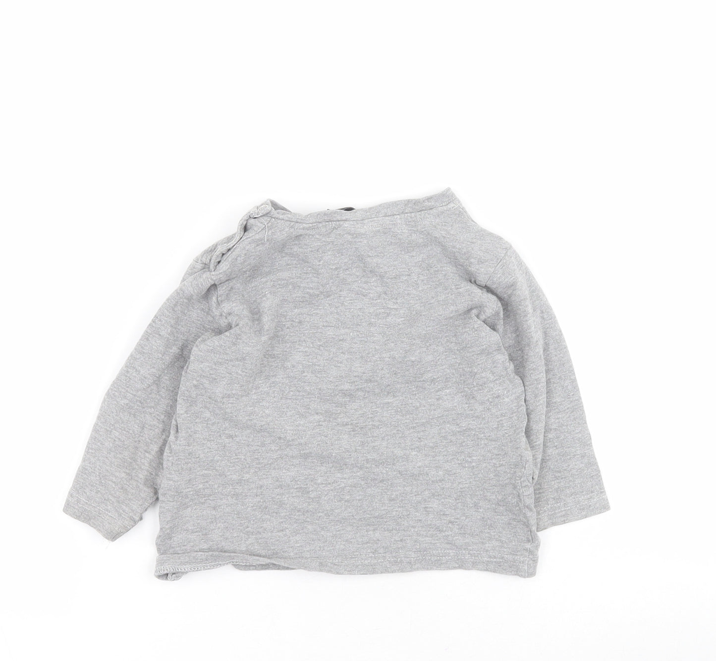 Henk Baby Grey  Cotton Pullover T-Shirt Size 12 Months Round Neck Snap - Gaming