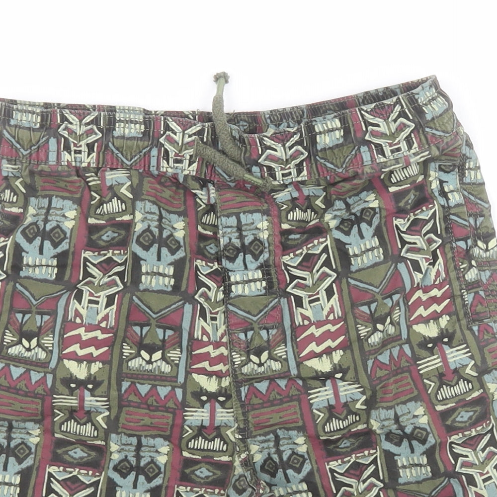 TU Boys Green Batik 100% Cotton Cargo Shorts Size 8 Years  Regular Drawstring