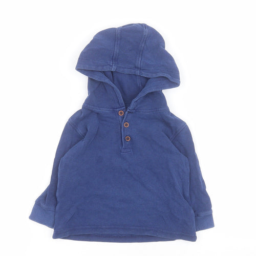 Minoti Baby Blue  100% Cotton Pullover Casual Size 12 Months Round Neck Pullover