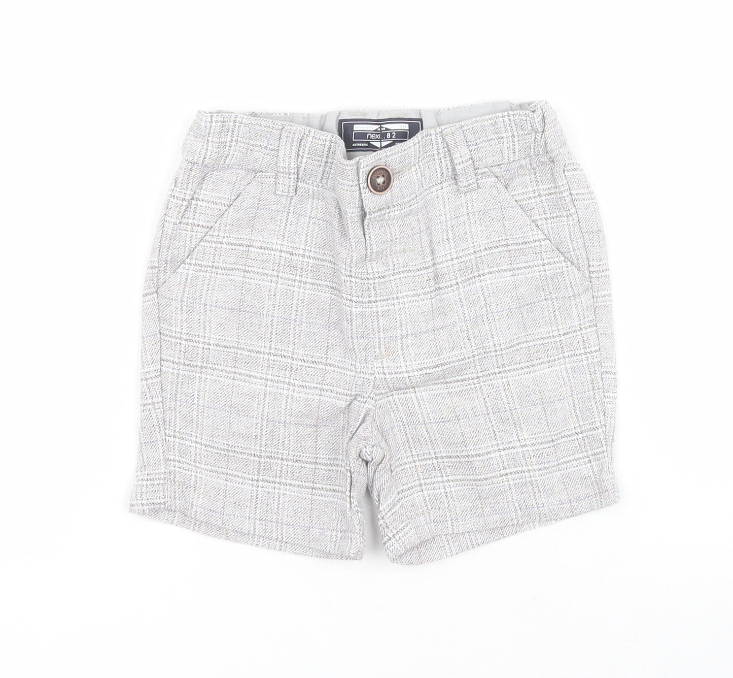 NEXT Baby Grey Check 100% Cotton Cropped Trousers Size 18-24 Months  Pullover