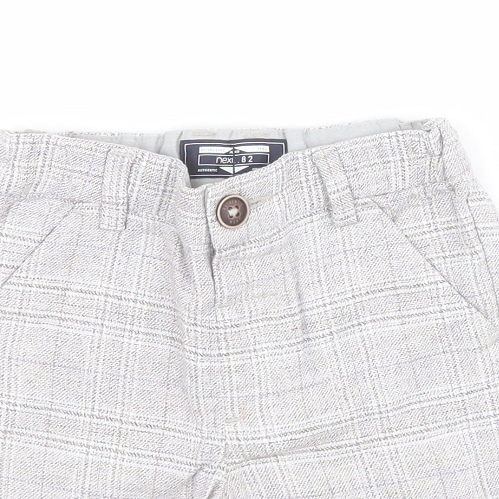NEXT Baby Grey Check 100% Cotton Cropped Trousers Size 18-24 Months  Pullover