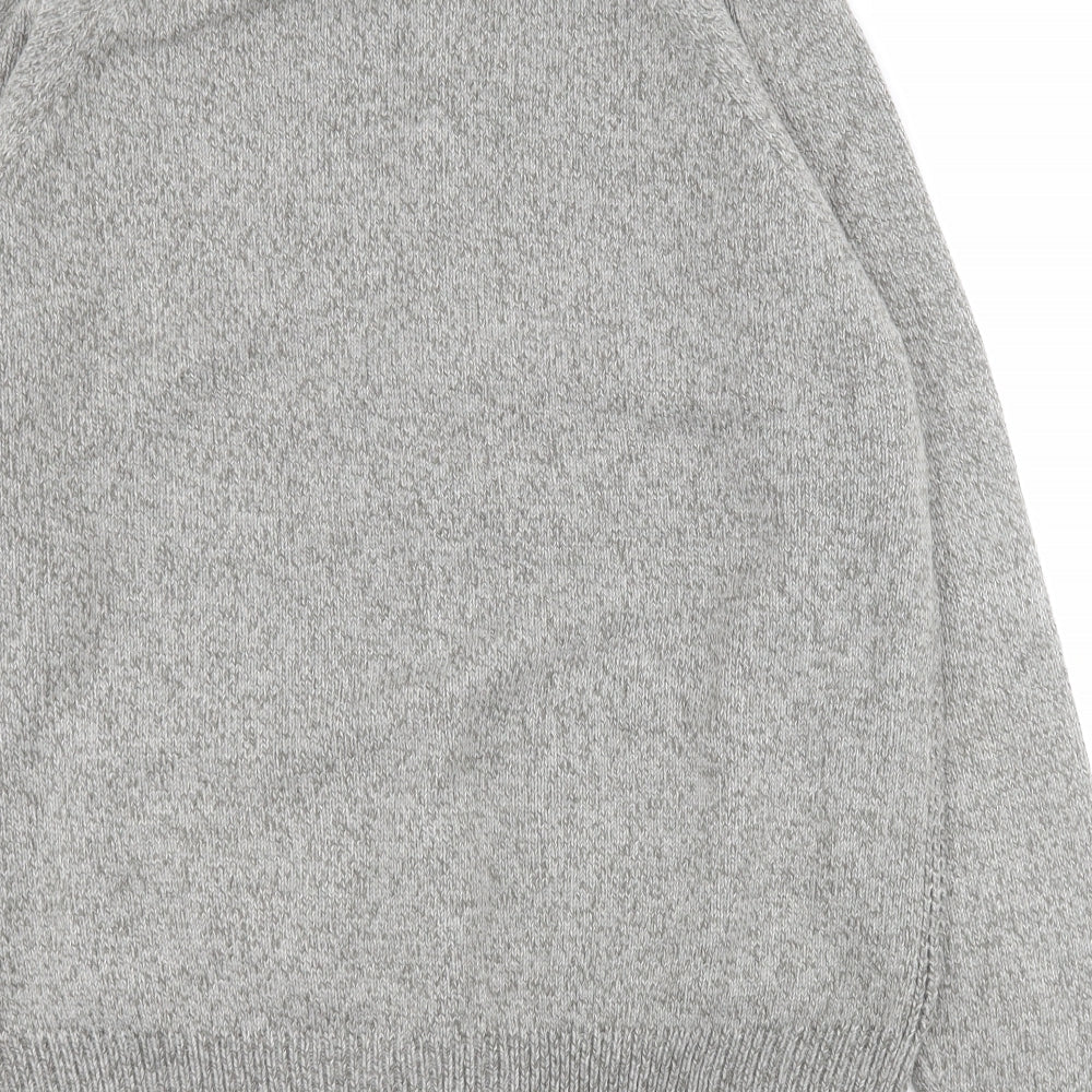 TU Mens Grey High Neck  Acrylic Full Zip Jumper Size XL