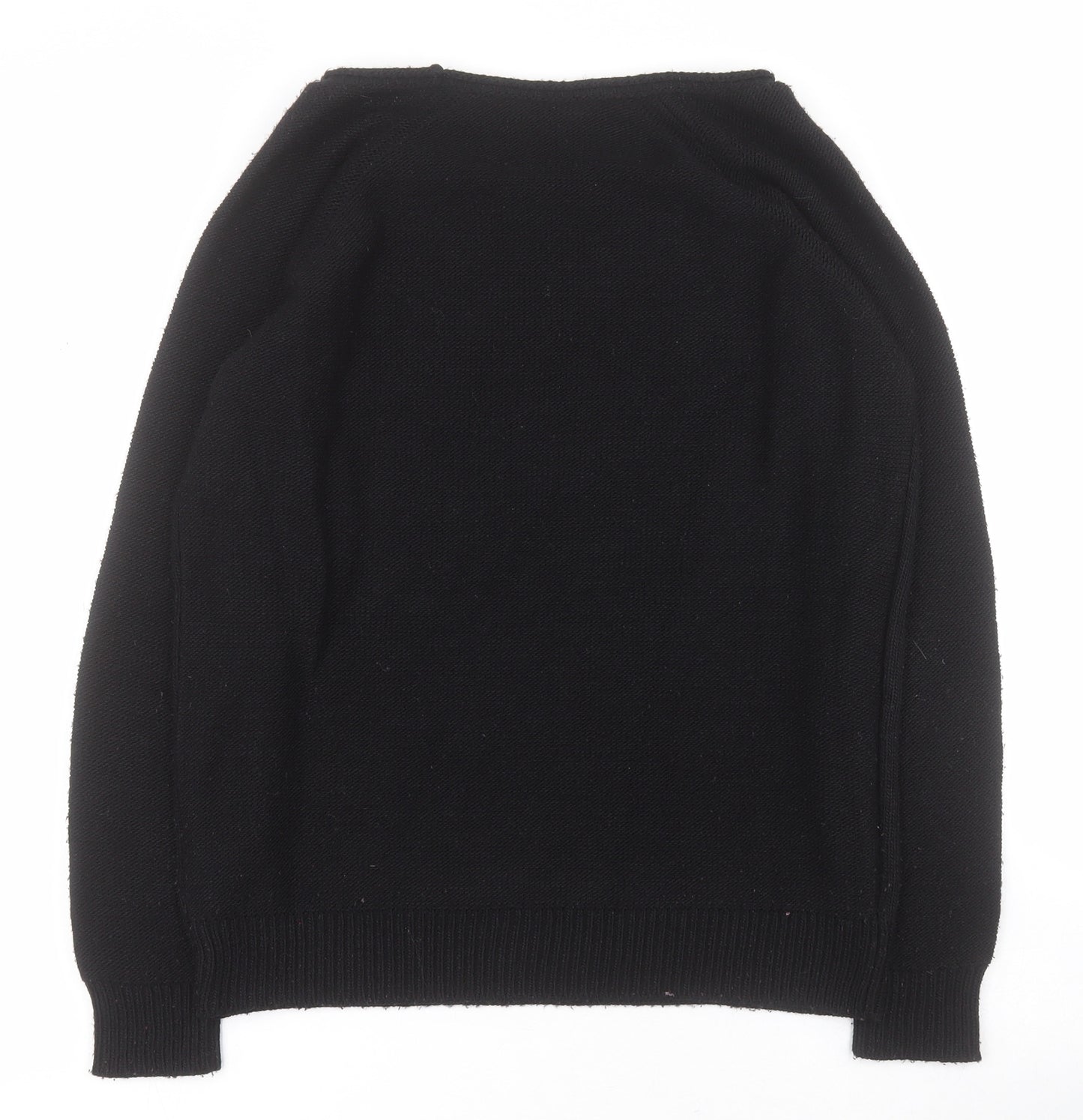 Miss Selfridge Womens Black Round Neck  Acrylic Pullover Jumper Size 8