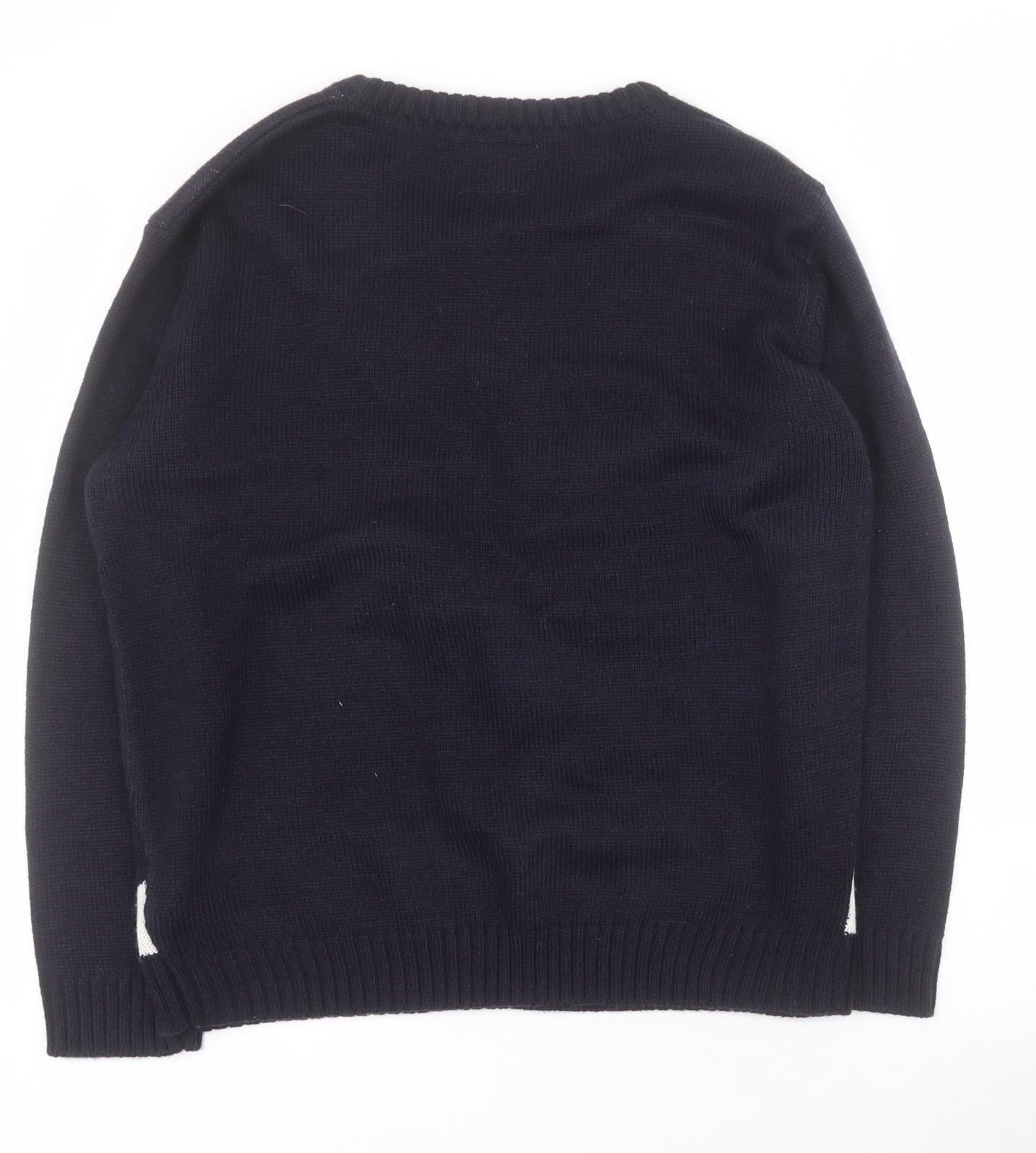 Primark Mens Blue Round Neck  Acrylic Pullover Jumper Size M   - Christmas