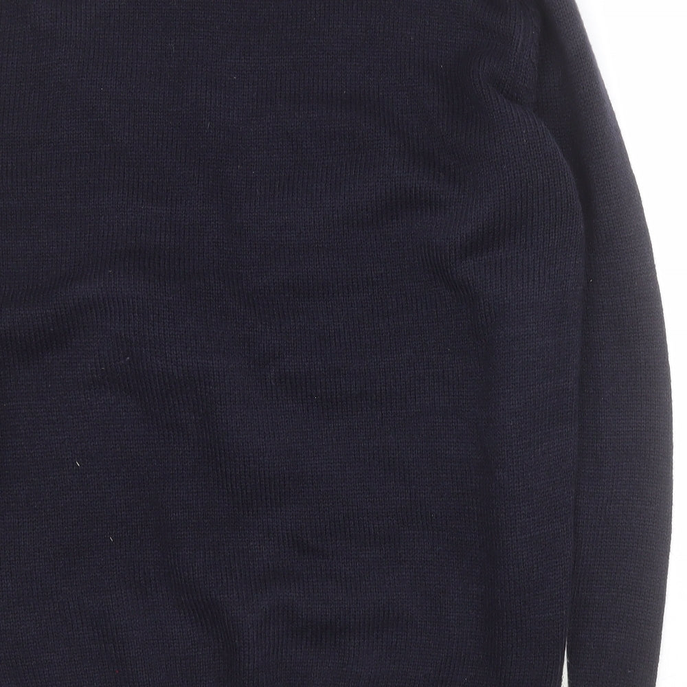 Primark Mens Blue Round Neck  Acrylic Pullover Jumper Size M   - Christmas