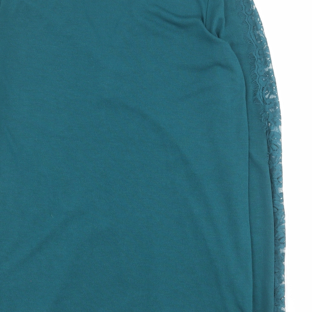 NEXT Womens Green  Viscose Jersey T-Shirt Size 12 V-Neck