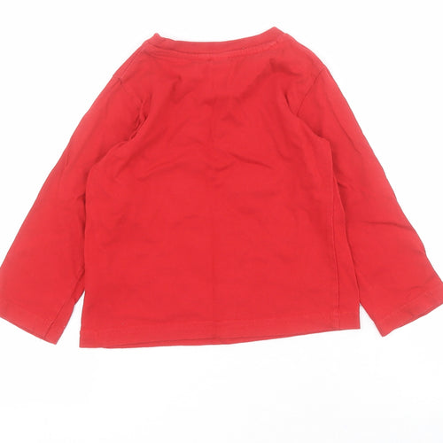F&F Baby Red  Cotton Pullover Polo Size 18-24 Months Round Neck Pullover - Peppa Pig