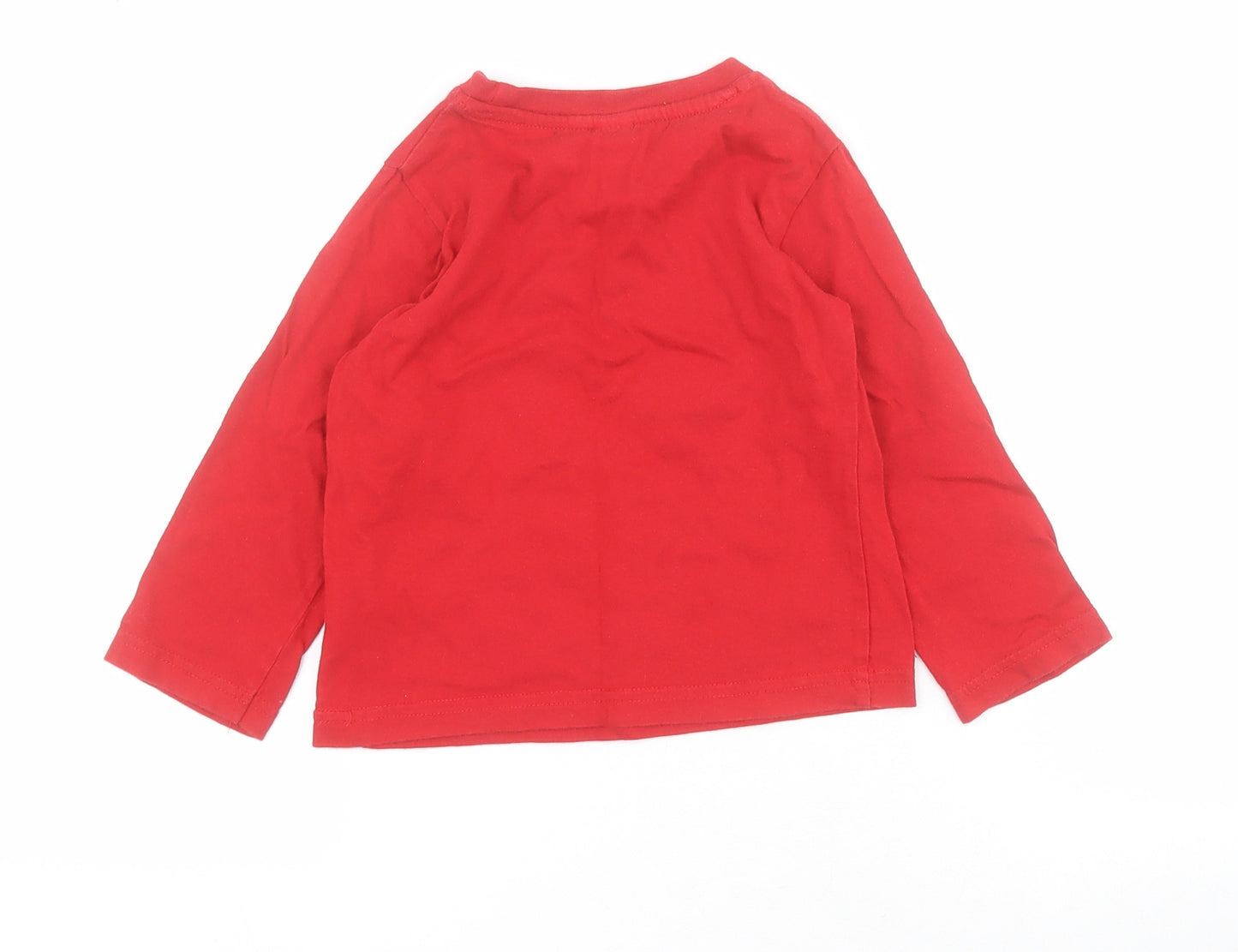 F&F Baby Red  Cotton Pullover Polo Size 18-24 Months Round Neck Pullover - Peppa Pig
