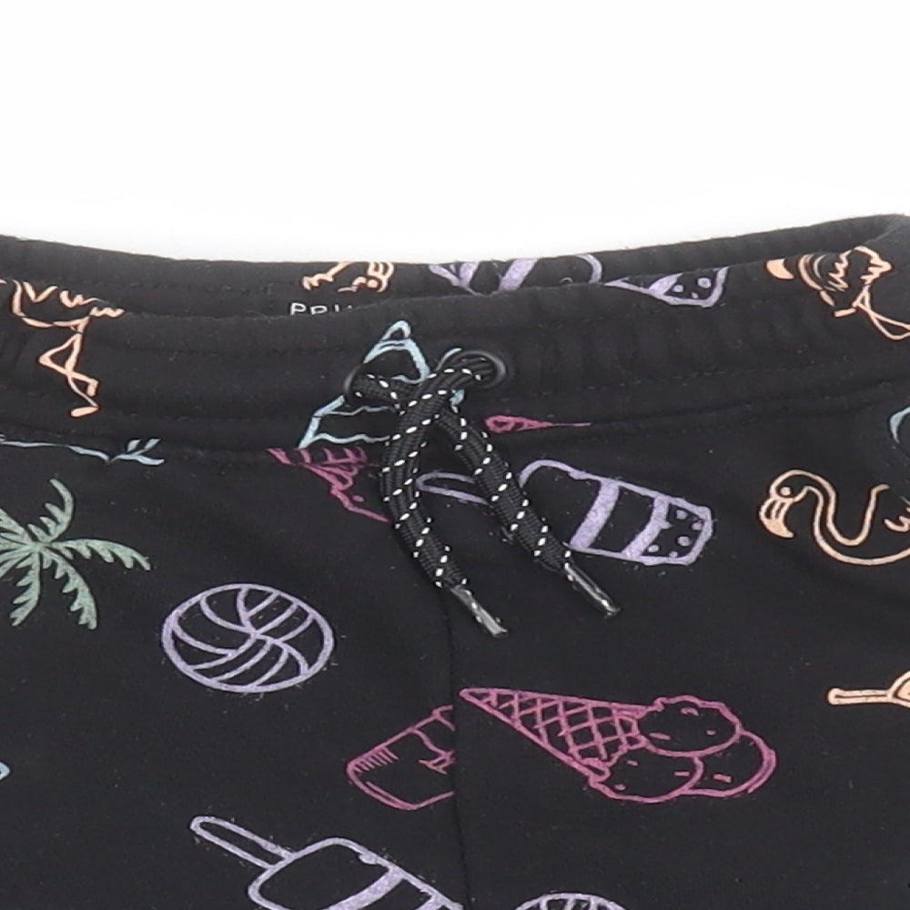 Primark Boys Black  Cotton Sweat Shorts Size 3-4 Years  Regular Drawstring