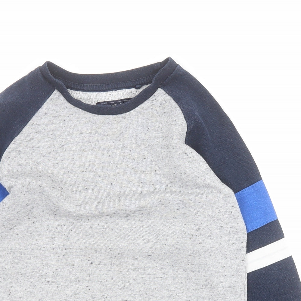 NEXT Boys Green Colourblock Cotton Pullover Sweatshirt Size 6 Years  Pullover
