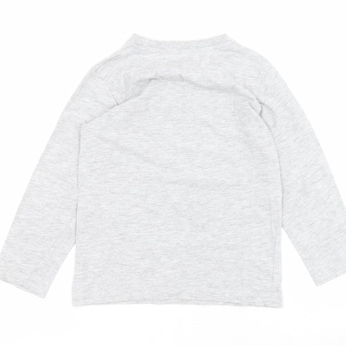 Matalan Boys Grey  Cotton Pullover T-Shirt Size 5-6 Years Round Neck Pullover - Big Brother