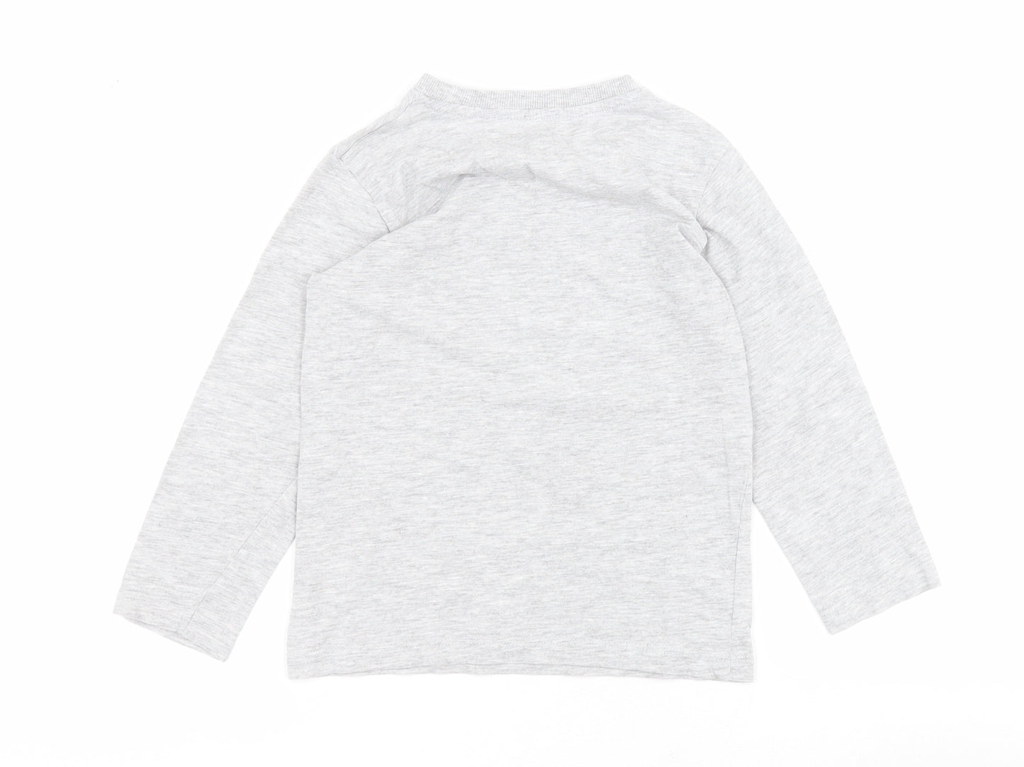 Matalan Boys Grey  Cotton Pullover T-Shirt Size 5-6 Years Round Neck Pullover - Big Brother