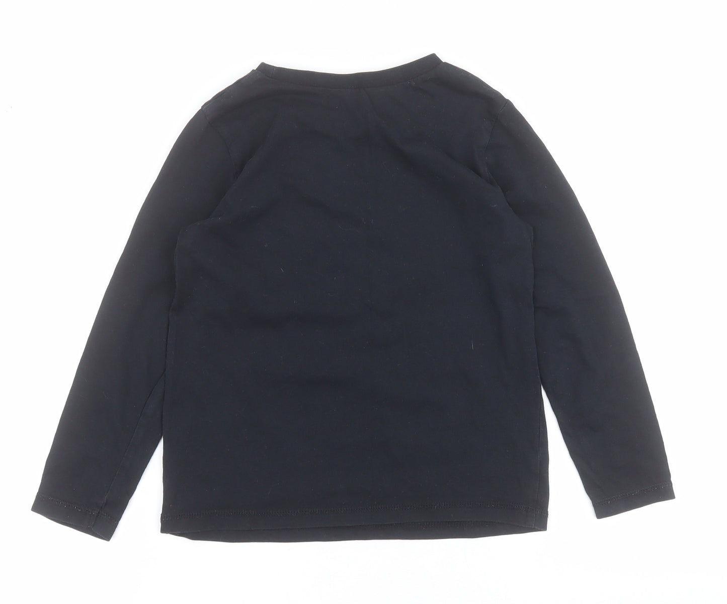 George Boys Black  Cotton Pullover T-Shirt Size 6-7 Years Round Neck Pullover - Gaming