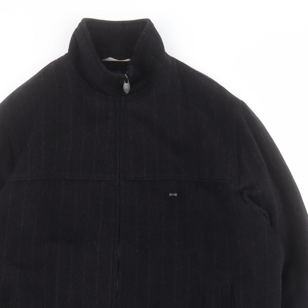 Eden Park Mens Black Striped  Jacket Coat Size XL  Zip