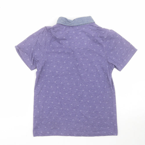 George Boys Purple  Polyester Basic Dress Shirt Size 6-7 Years Collared Button