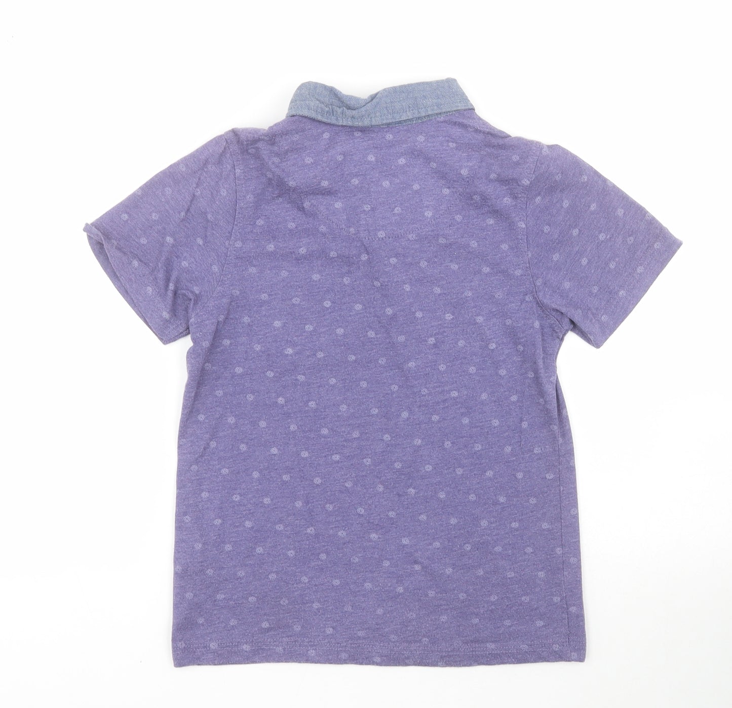 George Boys Purple  Polyester Basic Dress Shirt Size 6-7 Years Collared Button