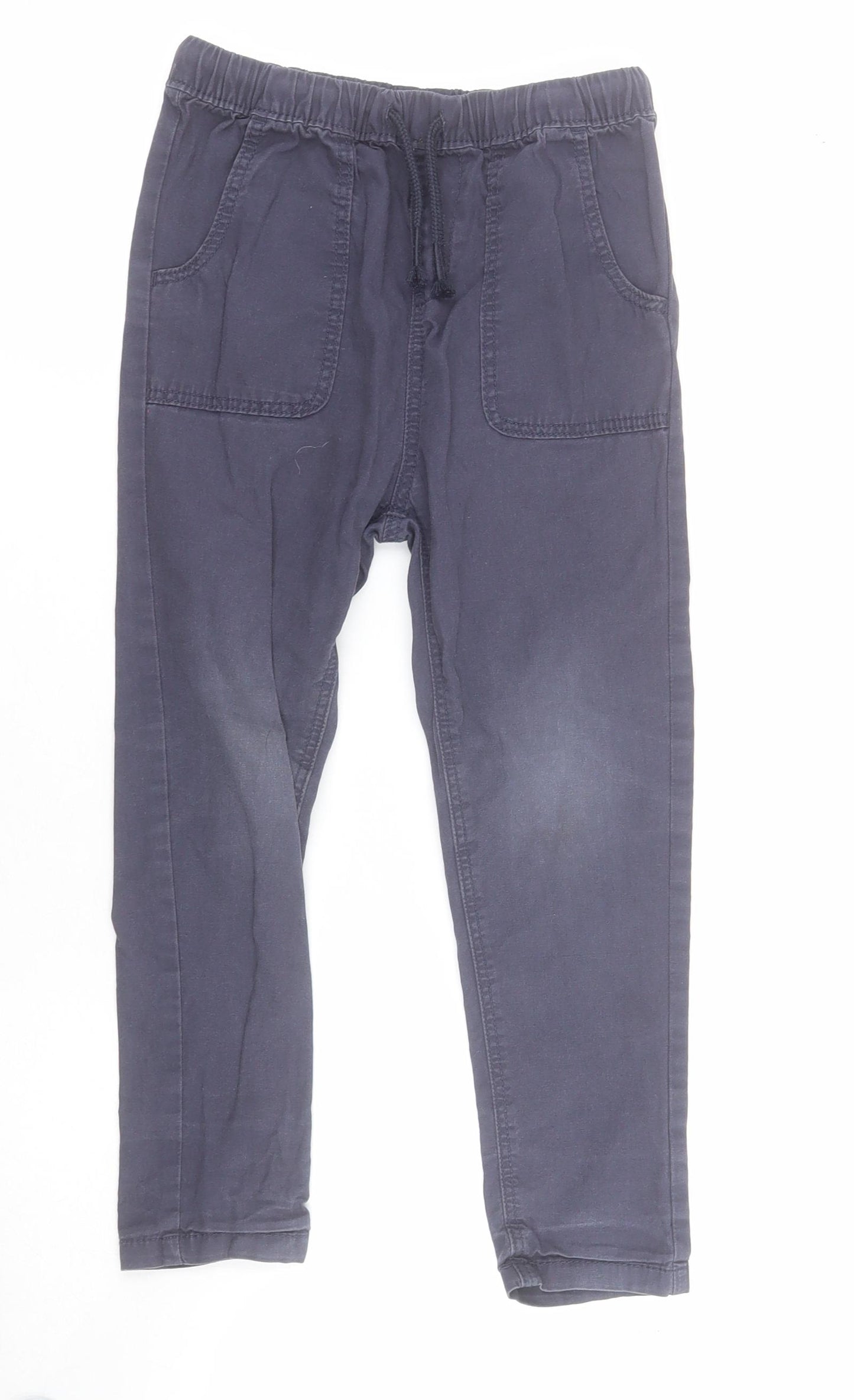 George Boys Blue  Cotton Jogger Trousers Size 4-5 Years  Regular Drawstring