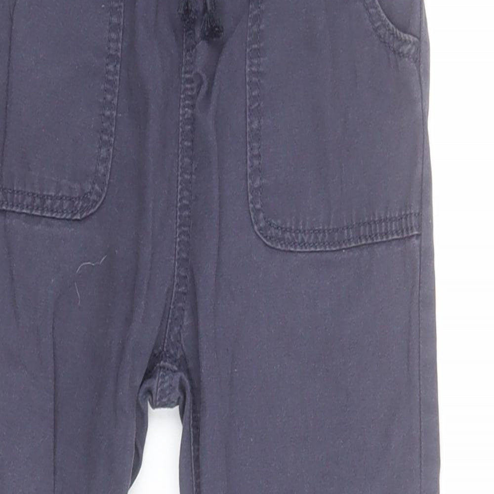 George Boys Blue  Cotton Jogger Trousers Size 4-5 Years  Regular Drawstring
