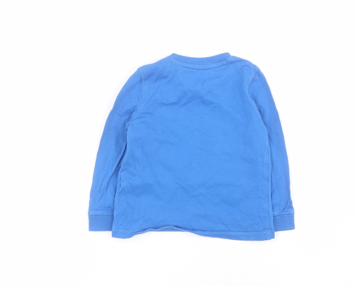 F&F Baby Blue  Cotton Pullover T-Shirt Size 12-18 Months Round Neck Snap