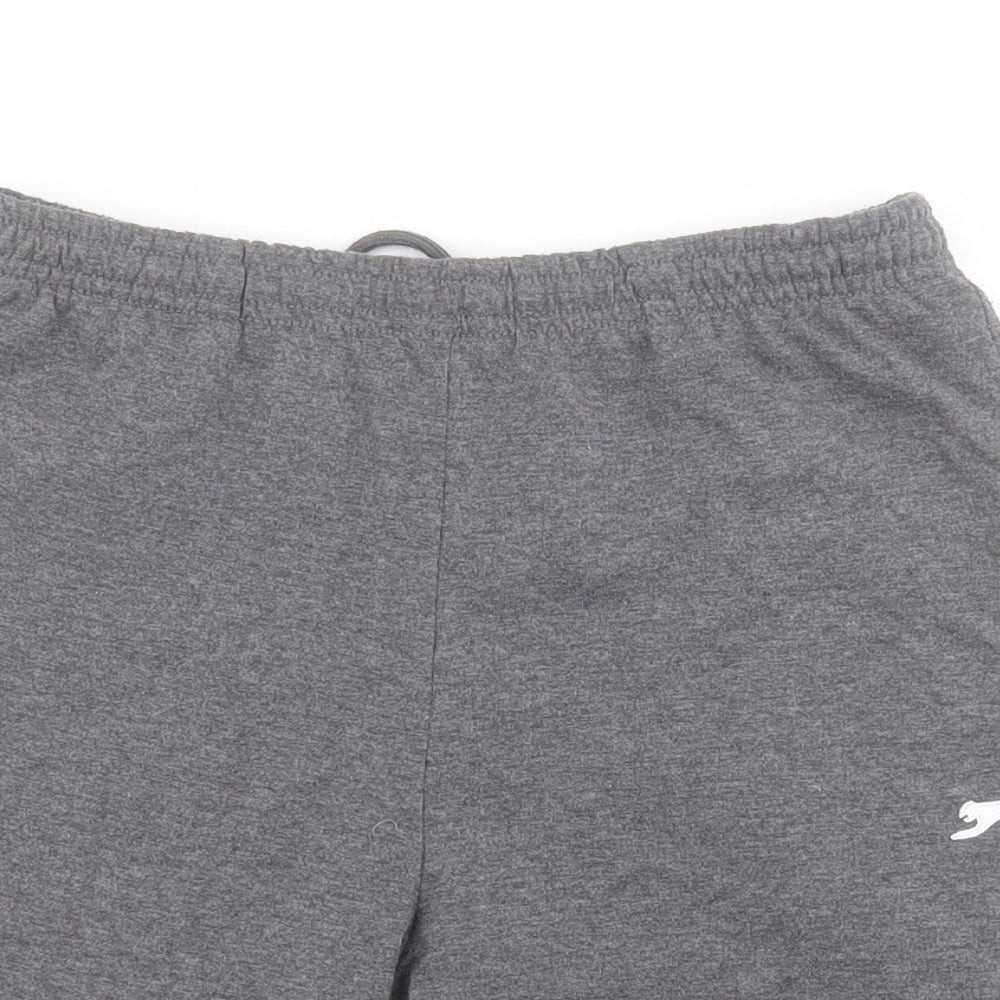 Slazenger Boys Grey  Polyester Sweat Shorts Size 13 Years  Regular Drawstring - Logo