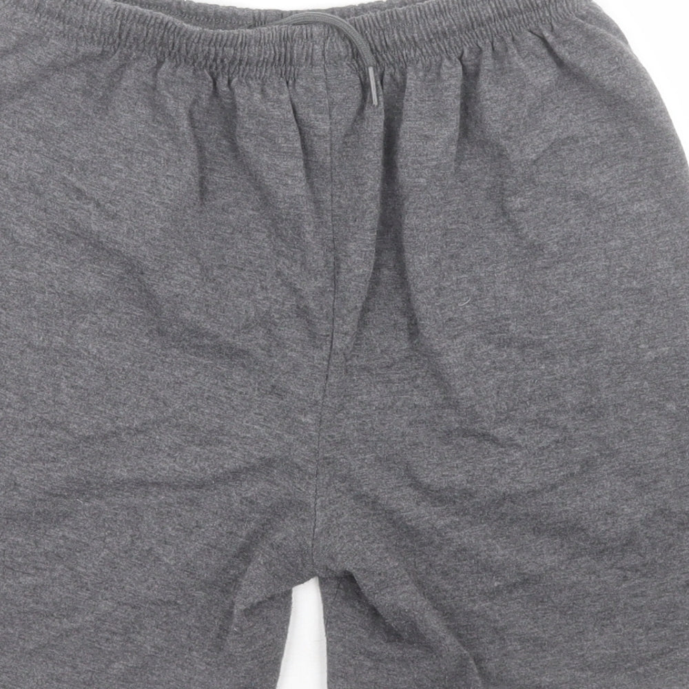 Slazenger Boys Grey  Polyester Sweat Shorts Size 13 Years  Regular Drawstring - Logo