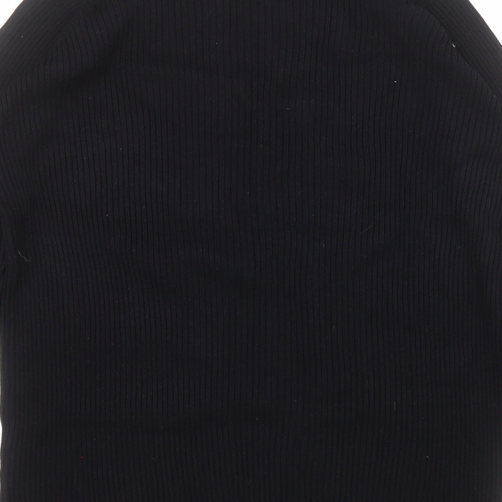 Anthology Womens Black High Neck  Viscose Pullover Jumper Size 28   - Ribbed