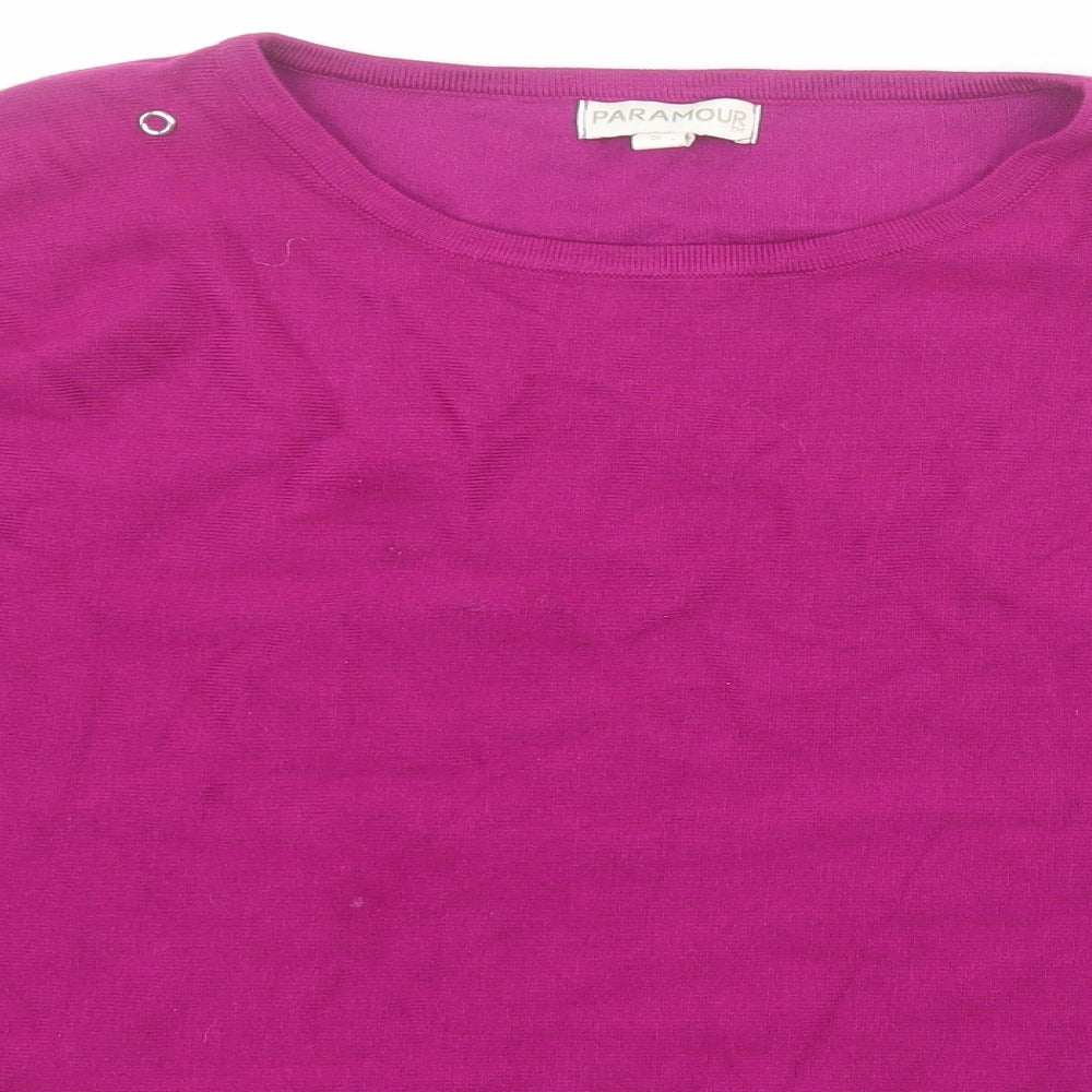 Paramour Womens Purple Round Neck  Viscose Pullover Jumper Size S