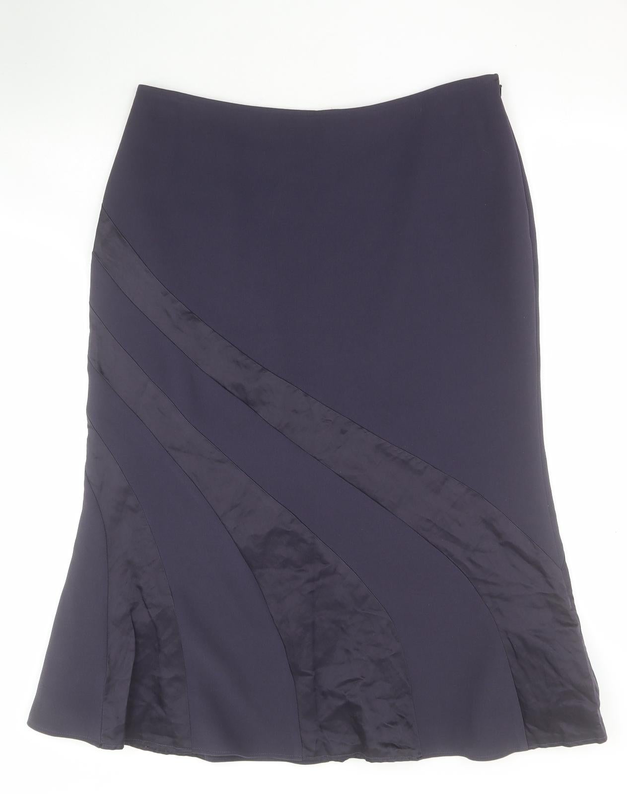 Gold Womens Blue  Polyester Straight & Pencil Skirt Size 14   Zip