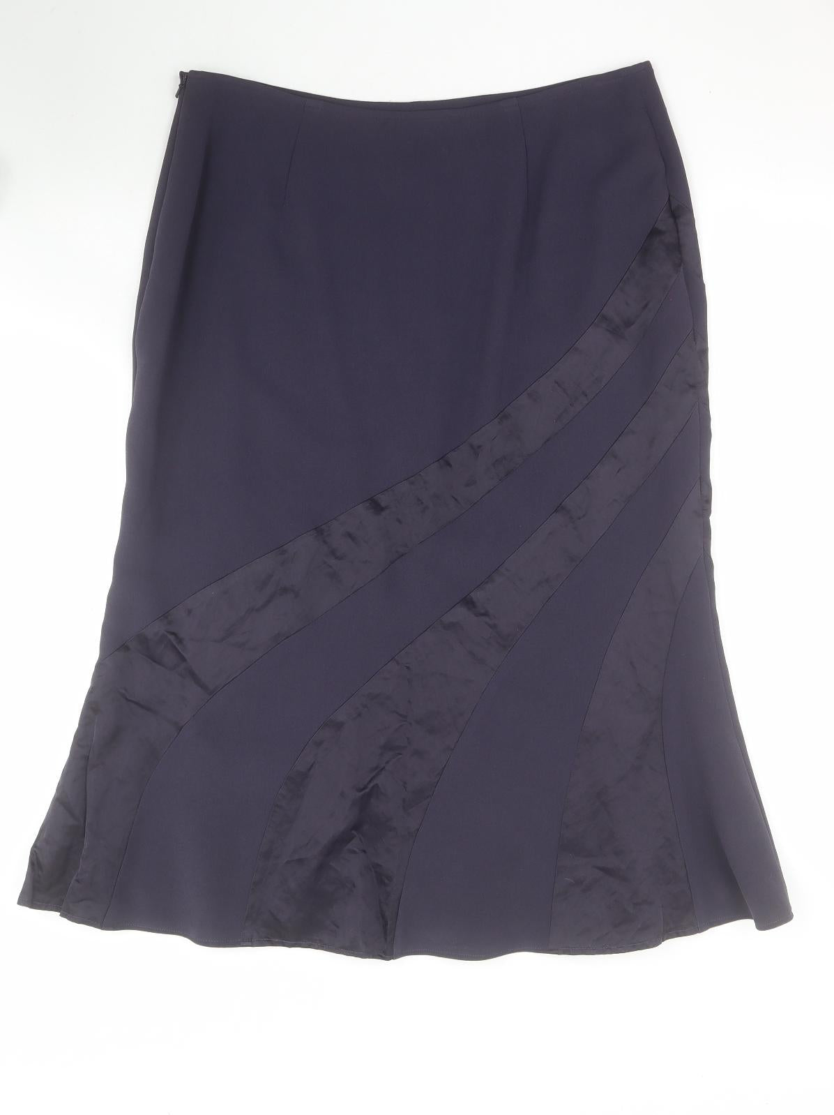 Gold Womens Blue  Polyester Straight & Pencil Skirt Size 14   Zip