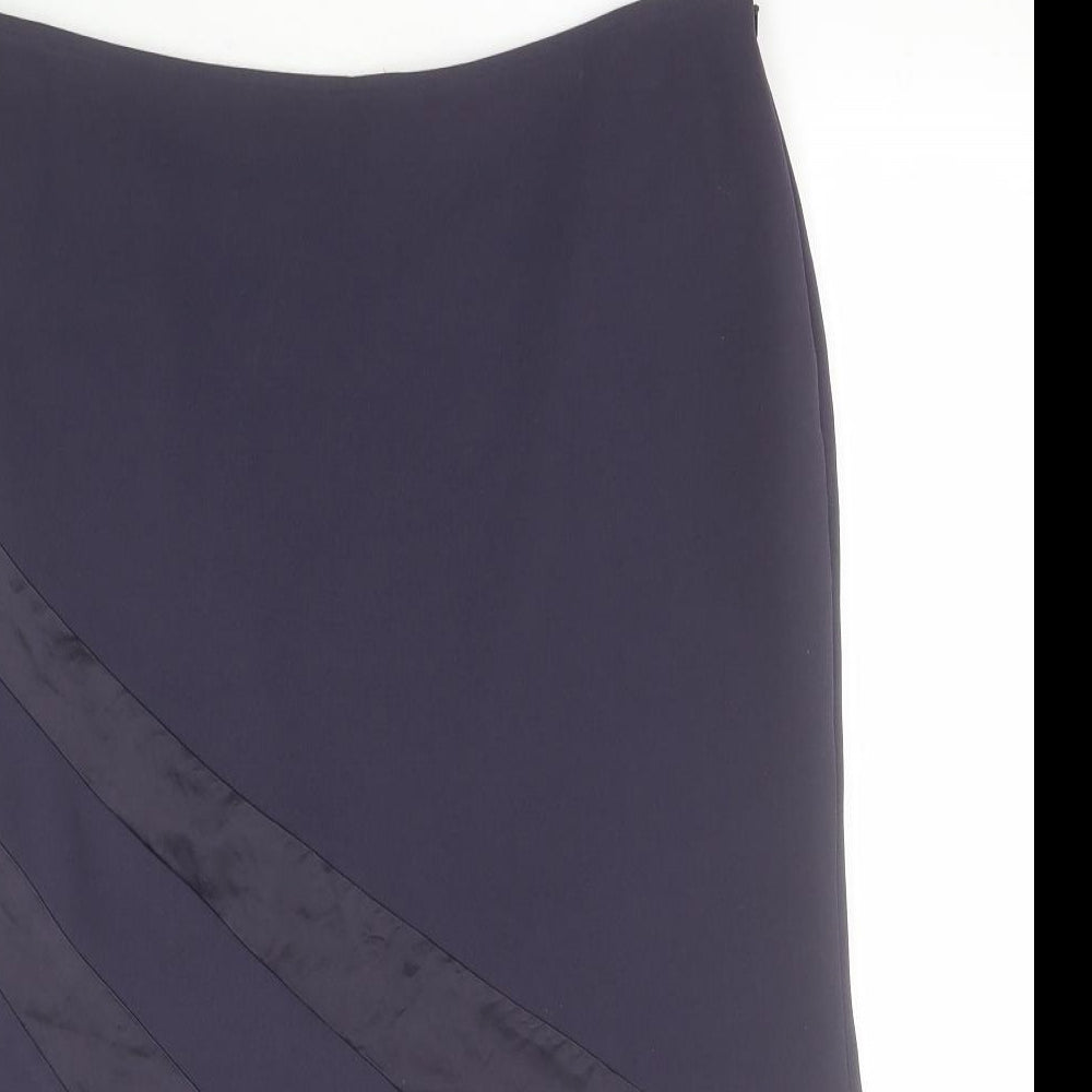 Gold Womens Blue  Polyester Straight & Pencil Skirt Size 14   Zip