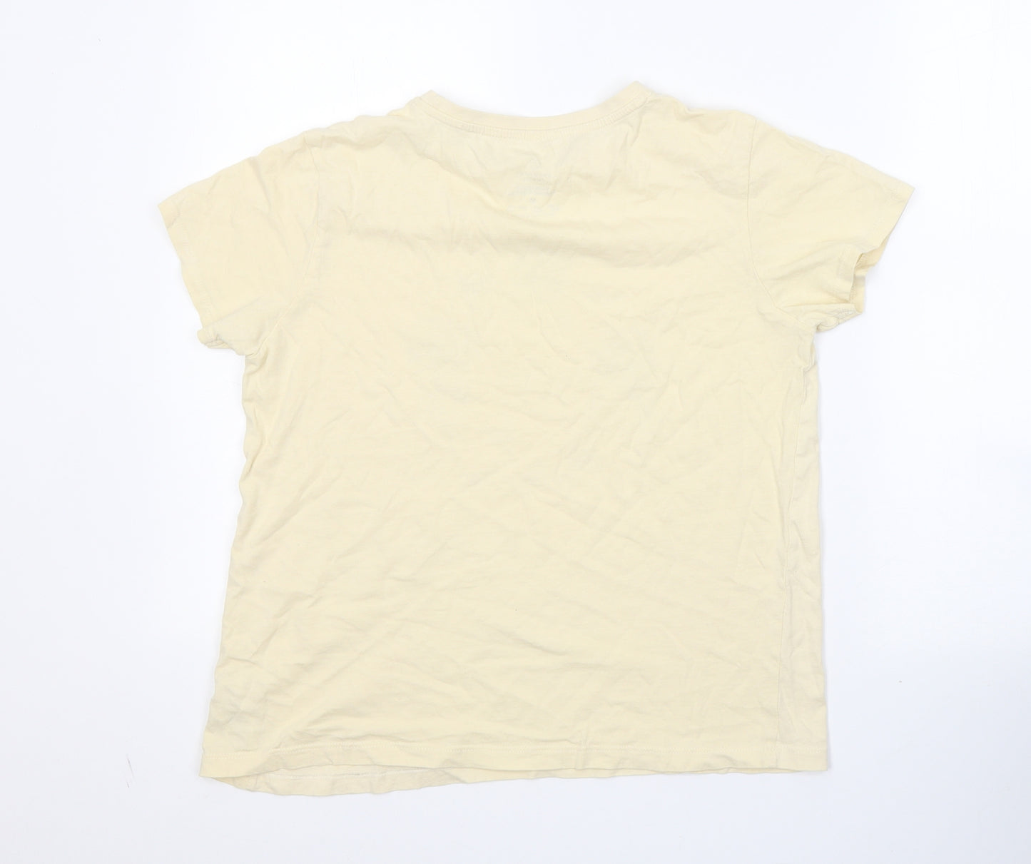 Primark Womens Ivory  Cotton Basic T-Shirt Size 12 Round Neck - Optimist