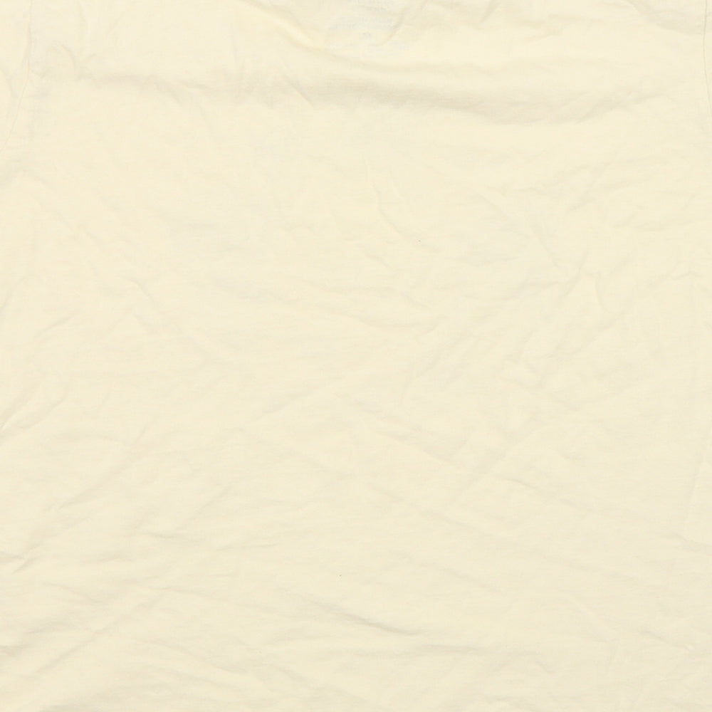 Primark Womens Ivory  Cotton Basic T-Shirt Size 12 Round Neck - Optimist