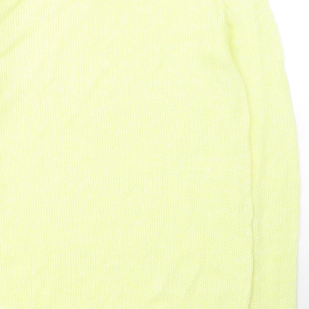 ESMARA Womens Yellow Round Neck  Linen Pullover Jumper Size 10   - Neon Yellow