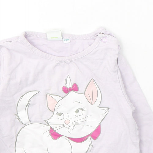 Disney Baby Girls Purple  Cotton Pullover Casual Size 18-24 Months Round Neck Button - Marie The Aristocats