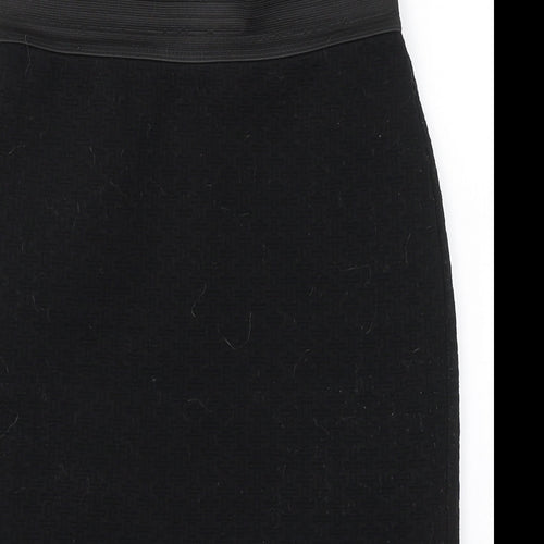 Dunnes Stores Womens Black Geometric Polyester A-Line Skirt Size S