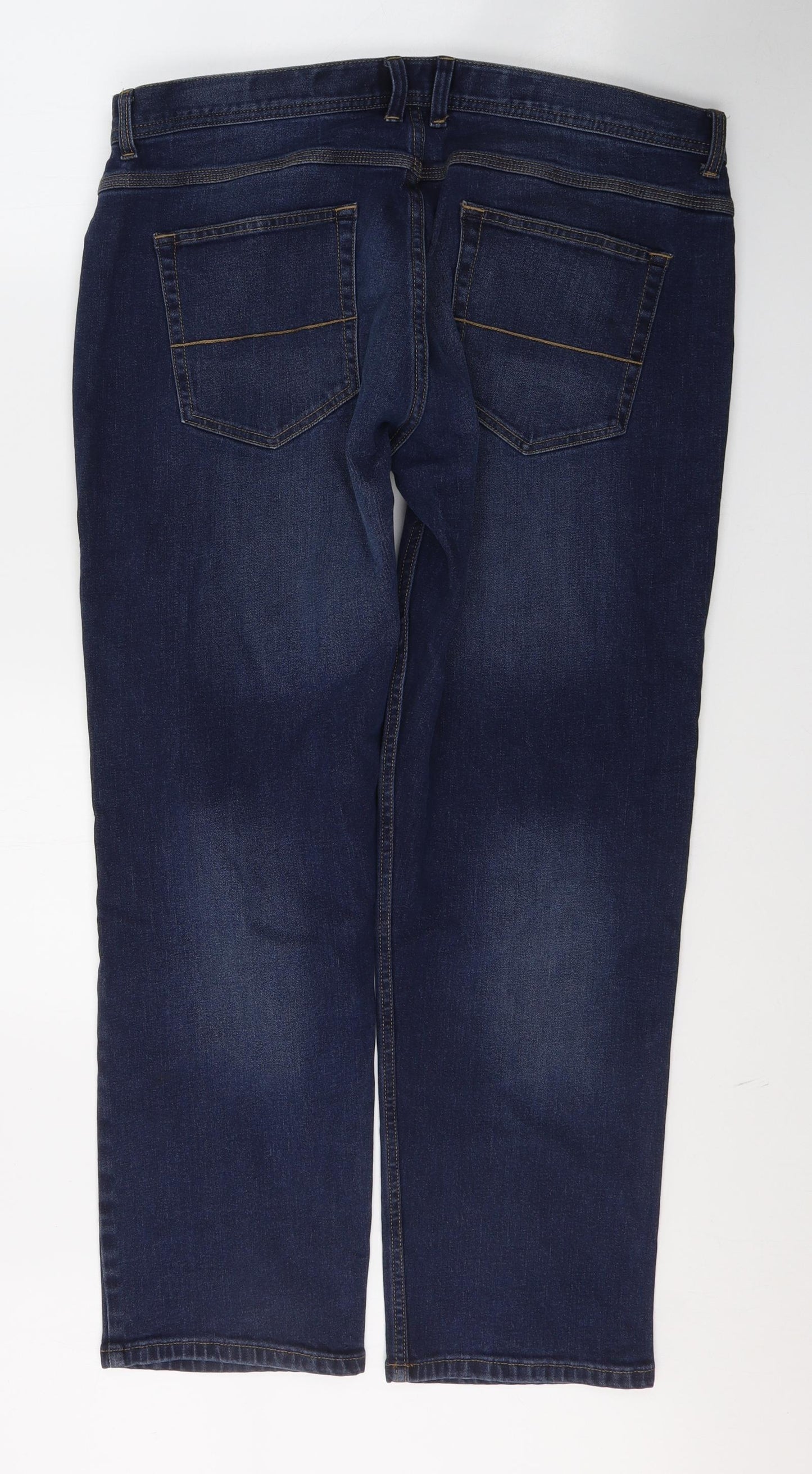 Dunnes Stores Mens Blue  Cotton Straight Jeans Size 38 L30 in Regular Button