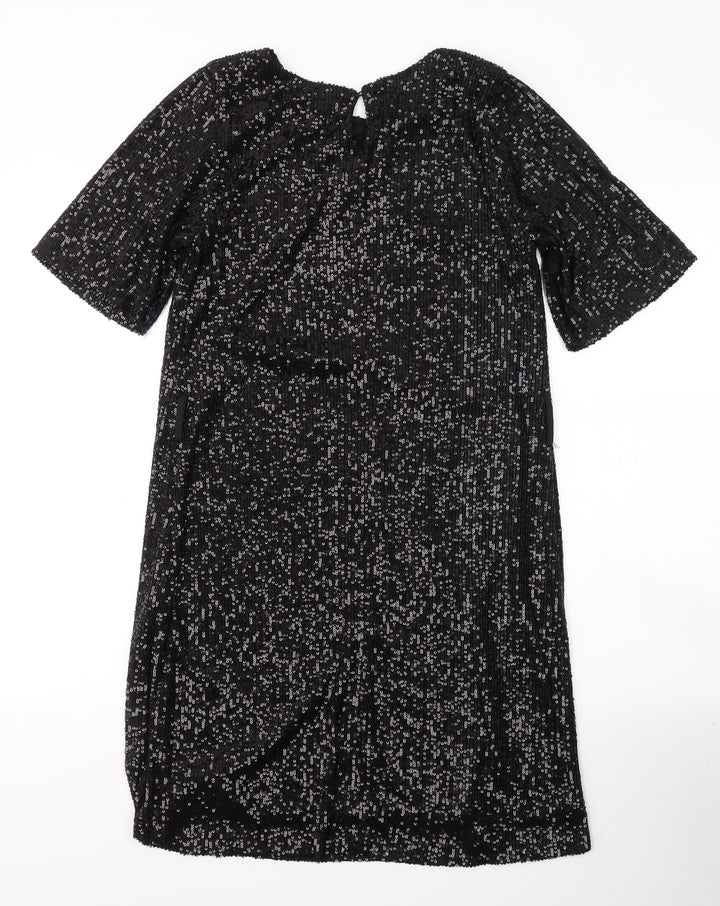 New Look Womens Black  Polyester A-Line  Size 10  Round Neck Pullover