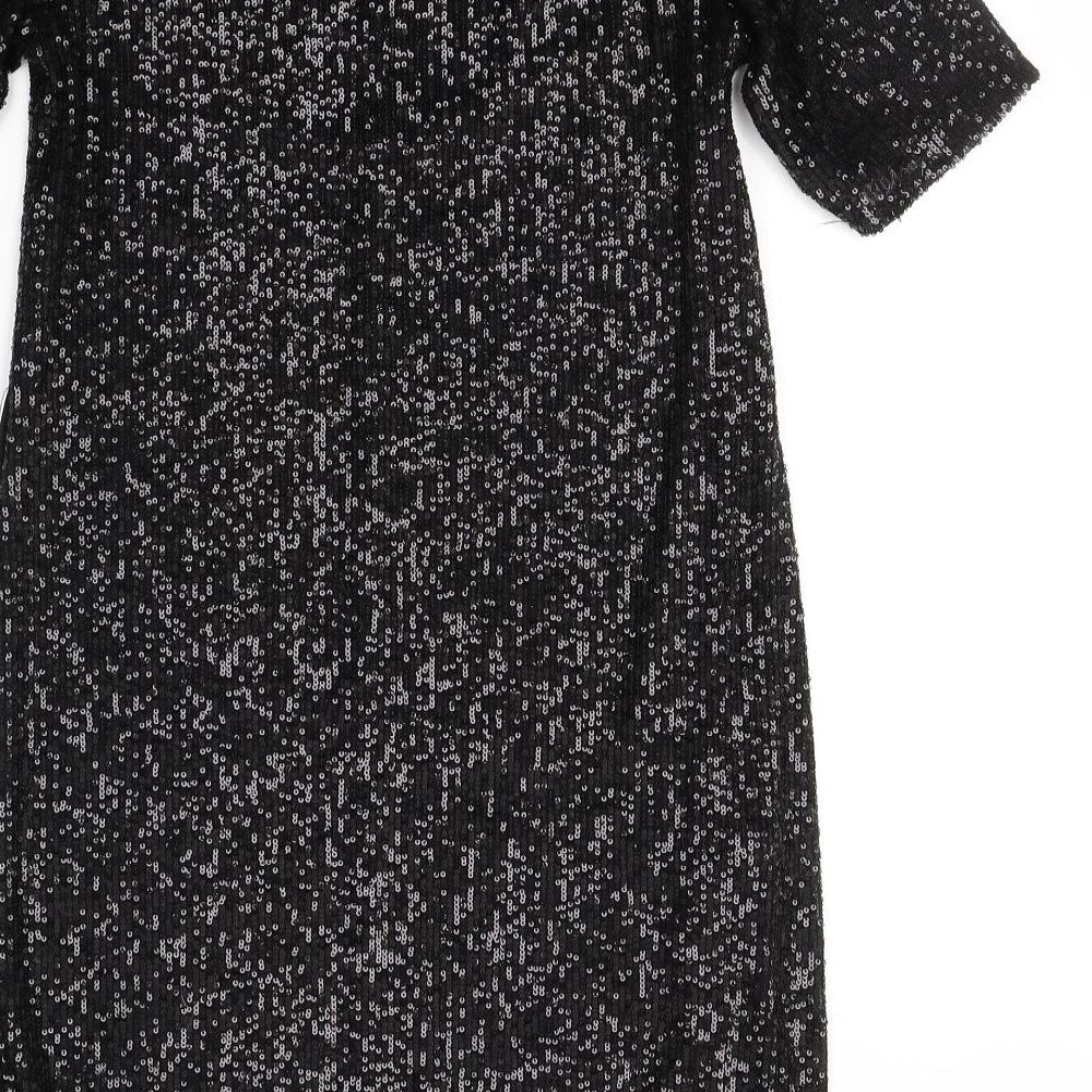 New Look Womens Black  Polyester A-Line  Size 10  Round Neck Pullover