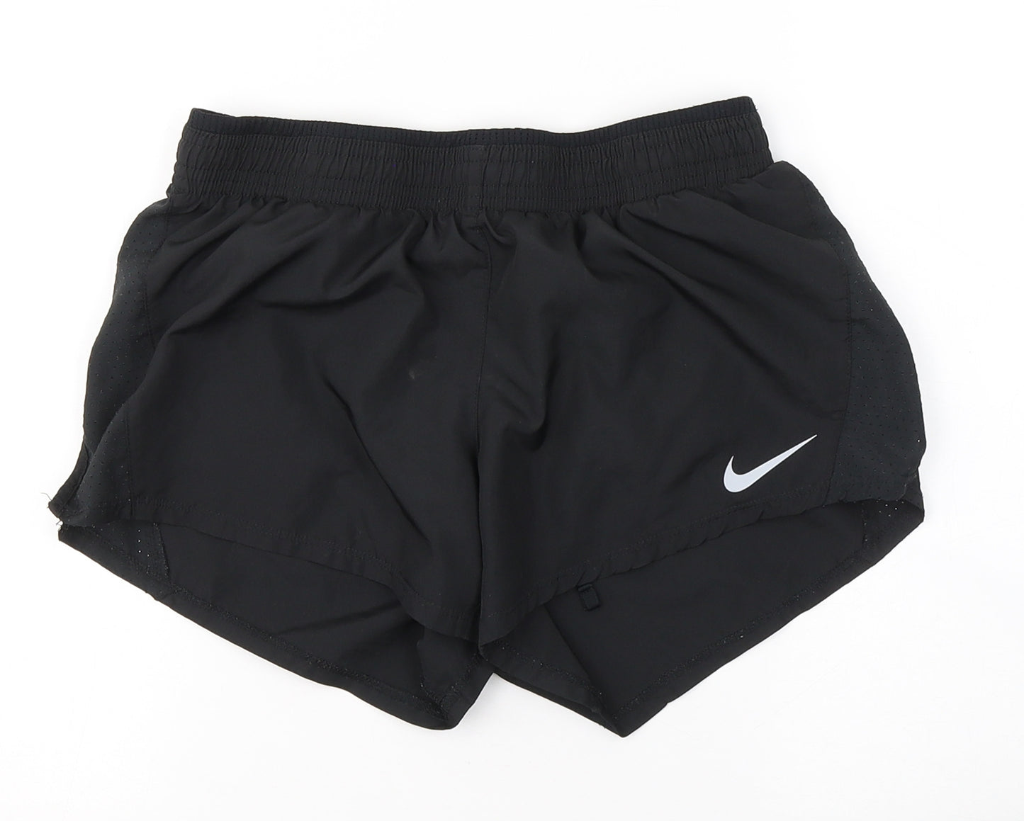 Nike Womens Black  Polyester Hot Pants Shorts Size S L3 in Regular Tie