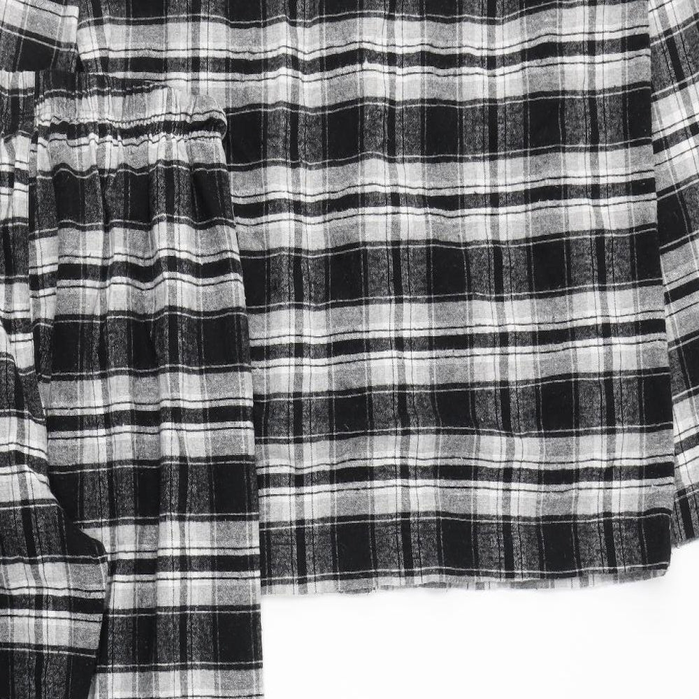 LOCATION Mens Black Plaid Cotton  Pyjama Set Size M  Button