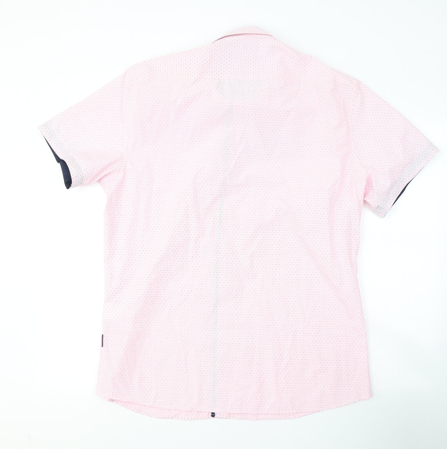 Bewley * Ritch Mens Pink Geometric Cotton  Button-Up Size 2XL Collared Button