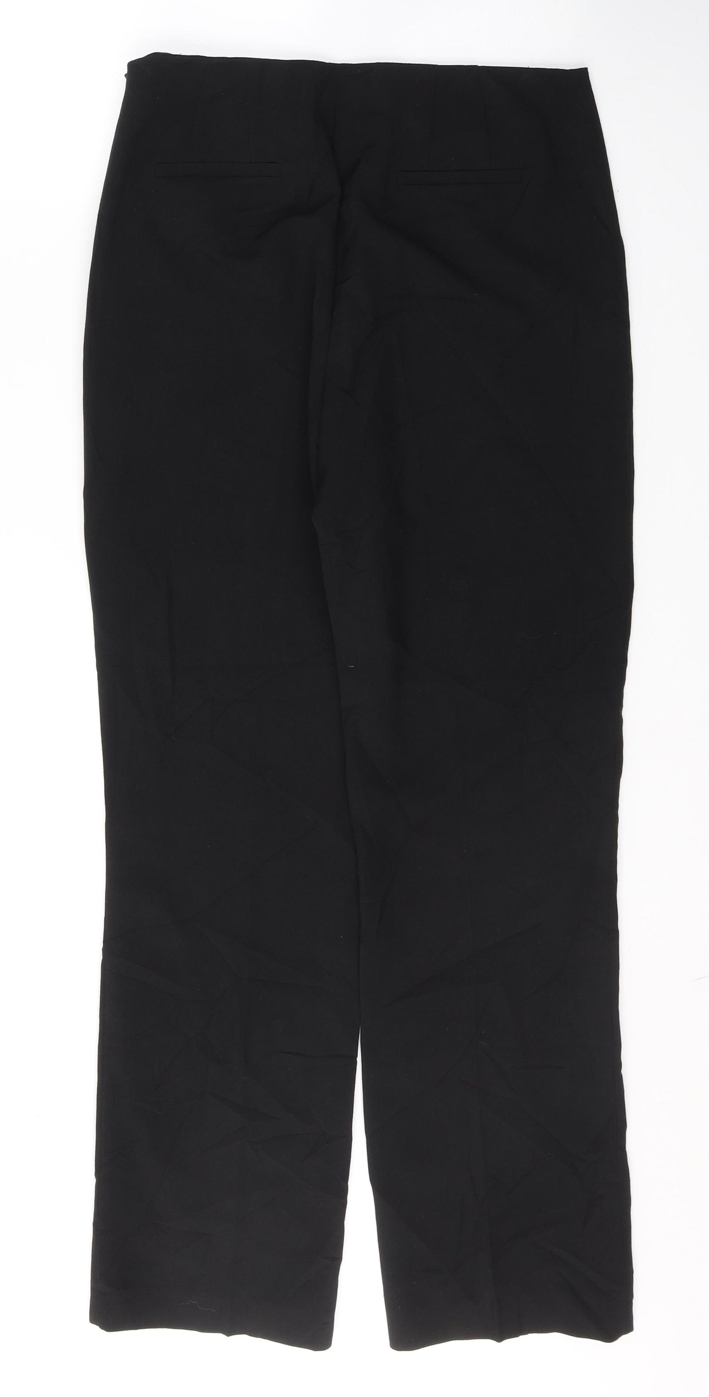 Debenhams Womens Black  Polyester Trousers  Size 10 L30 in Regular Zip