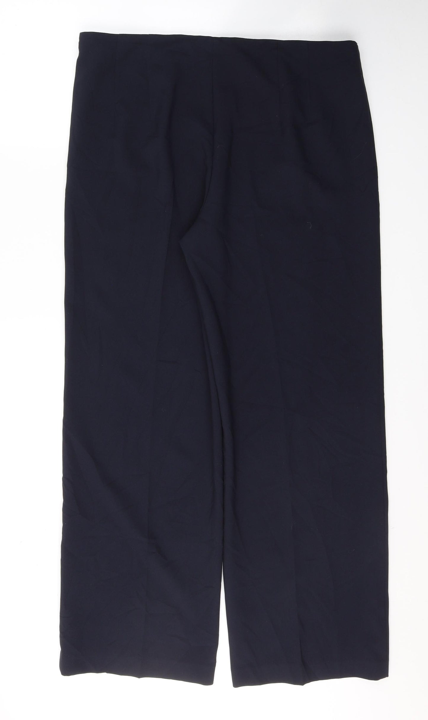 Marks and Spencer Womens Blue  Polyester Trousers  Size 16 L30 in Regular Zip